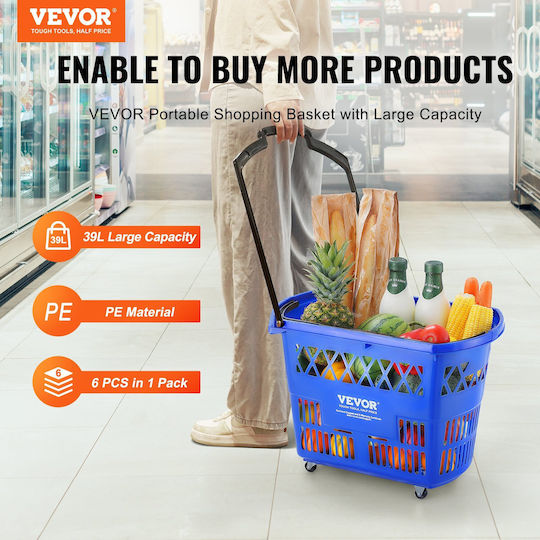 Vevor Shopping Basket Blue