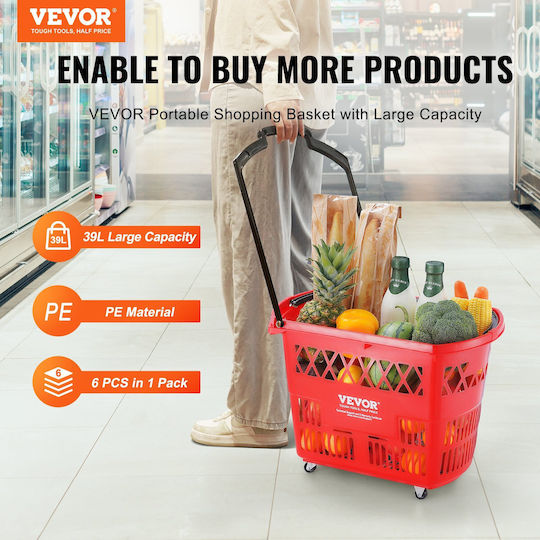 Vevor Shopping Basket Red