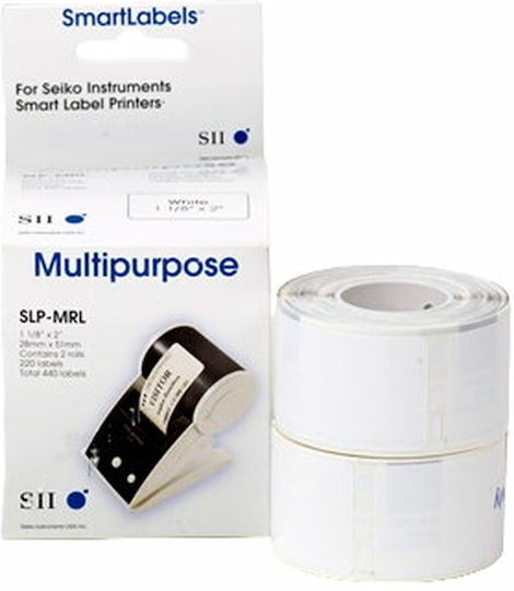 Seiko Instruments SLP-MRL 440 Self-Adhesive Label Rolls for Label Printer 28x51mm 2pcs
