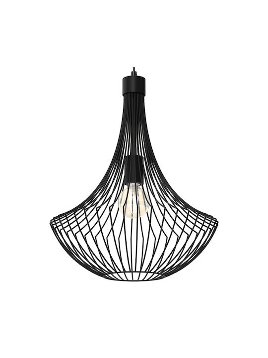 Eko Light Cesta Κρεμαστό Φωτιστικό Μαύρο Πλέγμα με Ντουί E27 40εκ.