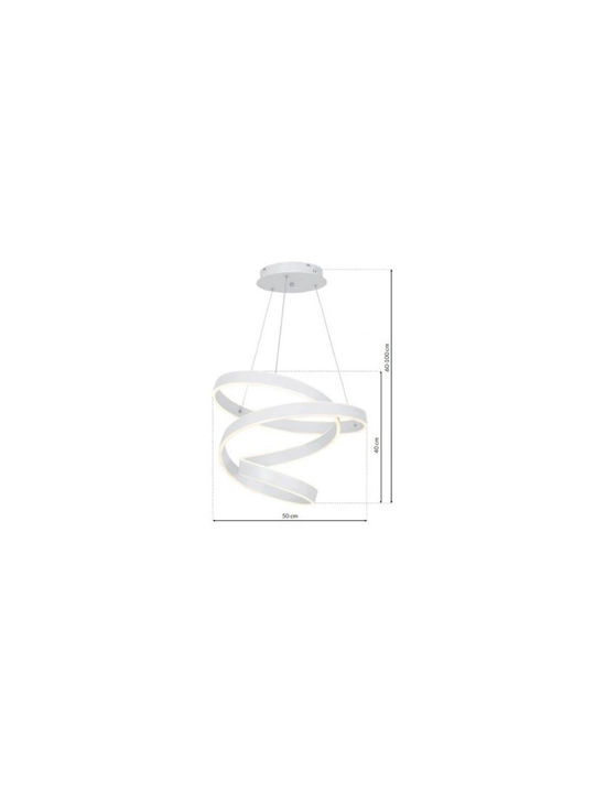 Eko Light Κρεμαστό Φωτιστικό Λευκό LED 100εκ.