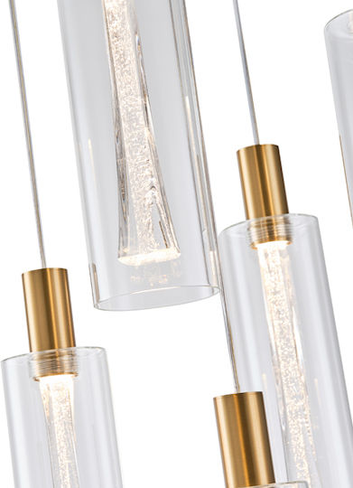 Eurolamp Vial Ceiling Light Transparent LED with Warm White Light 35x35x193cm