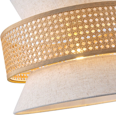 Eurolamp Isla Висящо Таванно Осветително Тяло Бежово с Цокъл E27 26x126x126см