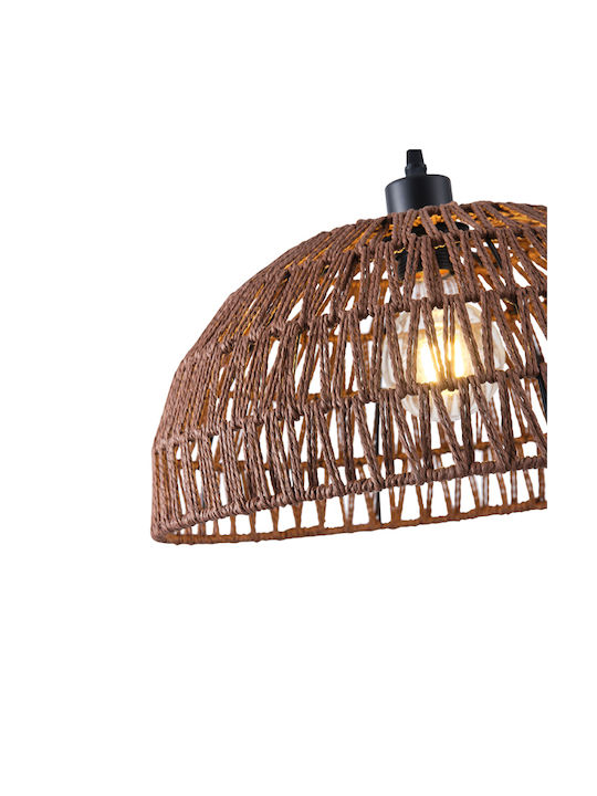 Eurolamp Vento Κρεμαστό Φωτιστικό Καφέ με Ντουί E27 39x127εκ.