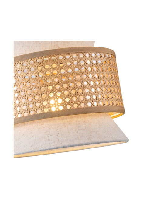 Eurolamp Isla Κρεμαστό Φωτιστικό Μπεζ με Ντουί E27 40x131x131εκ.