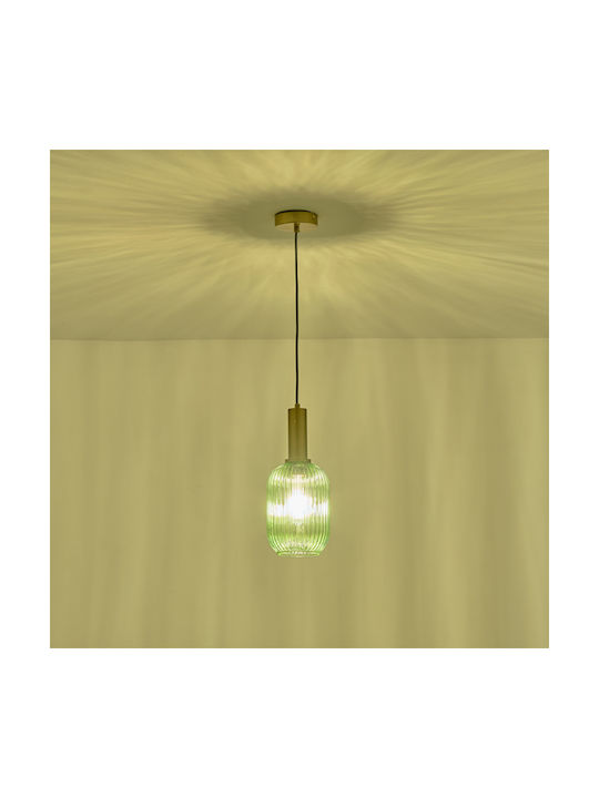 Eurolamp Topaz Lumini Suspendate Verde cu Bază de Bec E27 13x20x120cm