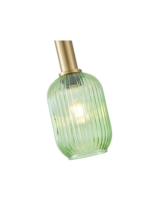 Eurolamp Topaz Lumini Suspendate Verde cu Bază de Bec E27 13x20x120cm