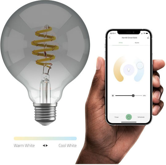 Hombli Λάμπα LED για Ντουί E27 και Σχήμα G95 Ρυθμιζόμενο Λευκό
