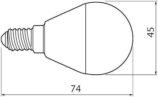 Gtv Λάμπα LED 3W 74mm για Ντουί E14 Θερμό Λευκό 200lm