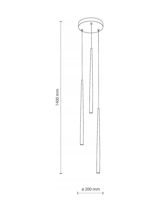 TK Lighting Pendant Light Black with Socket G9 20x20cm