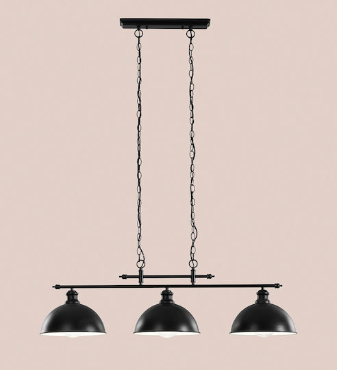 Fan Europe Charleston Pendant Light Black Rail with Socket E27 99x26cm