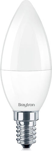 Braytron Λάμπα LED 6.5W για Ντουί E14 και Σχήμα C37 Θερμό Λευκό 560lm