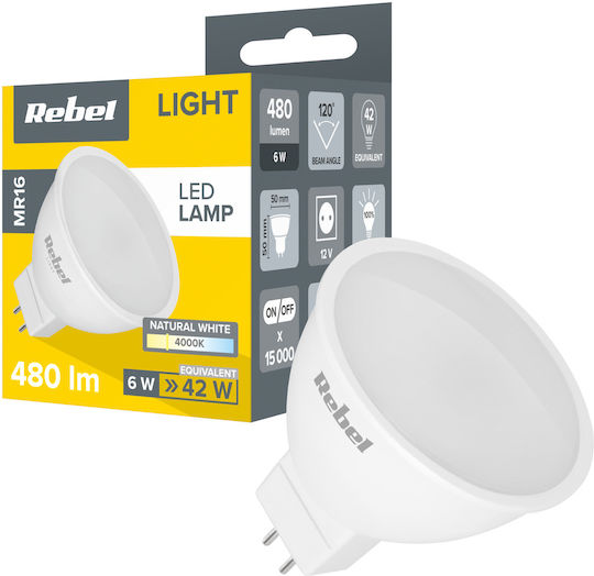 Rebel LED Bulb 6W and Shape MR16 Natural White