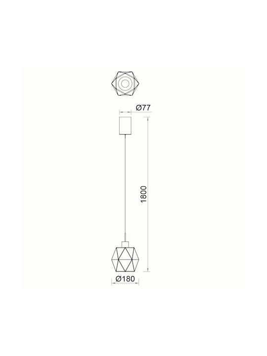 Sun Light Κρεμαστό Φωτιστικό Μελί LED 18x180x18εκ.