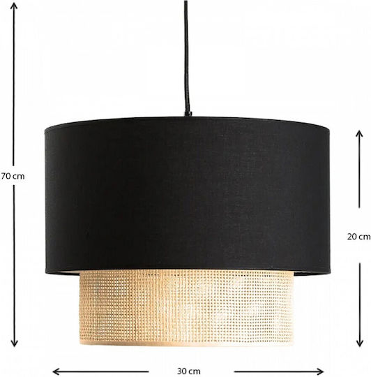 Megapap Lucifer Pendant Light Black with Socket E27 30x20x70cm