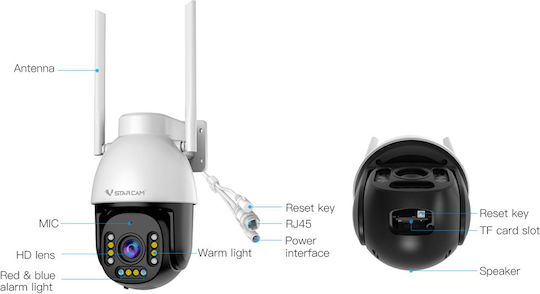 Vstarcam CS611Q-X5 IP Überwachungskamera Wi-Fi Full HD+ 4MP Wasserdicht mit Zwei-Wege-Kommunikation und Objektiv 4mm