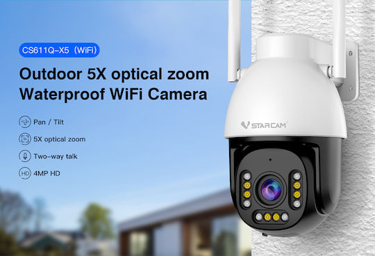Vstarcam CS611Q-X5 IP Überwachungskamera Wi-Fi Full HD+ 4MP Wasserdicht mit Zwei-Wege-Kommunikation und Objektiv 4mm