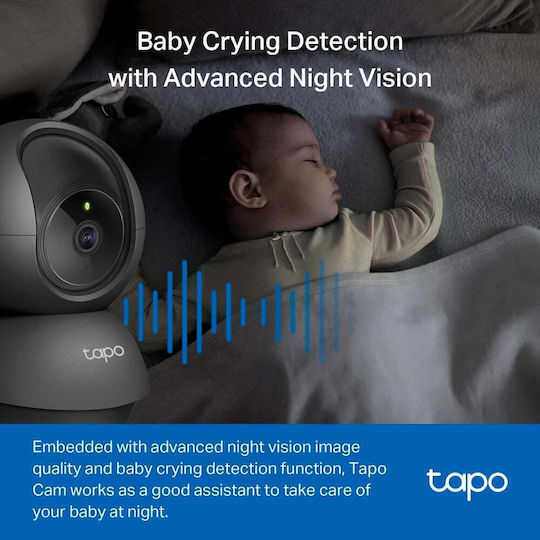 TP-LINK TAPO C201 v1 IP Κάμερα Παρακολούθησης Wi-Fi Full HD 1080p με Αμφίδρομη Επικοινωνία και Φακό 4mm
