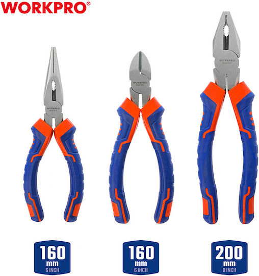 WorkPro Σετ Πένσες Μήκους 200mm 3τμχ