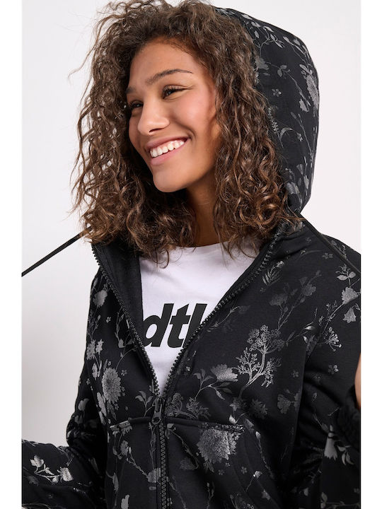 Women's Sweatshirt Jacket Hooded Black