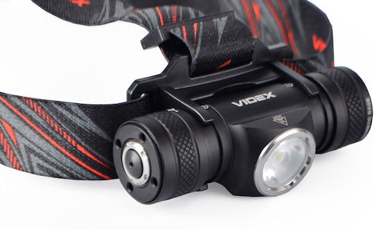 Videx Επαναφορτιζόμενος Φακός Κεφαλής LED IP68 με Μέγιστη Φωτεινότητα 1200lm