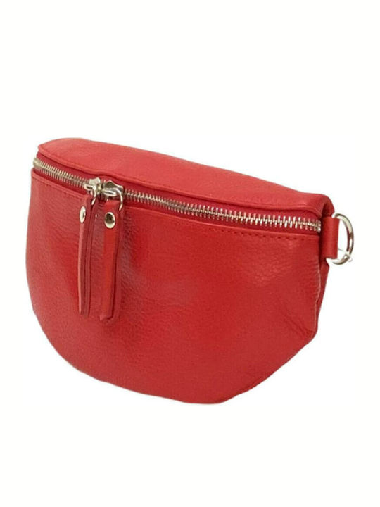 Leather Waist Bag Red