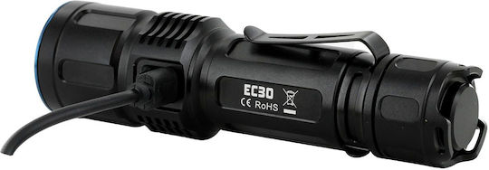 Fitorch Rechargeable Flashlight LED IPX8 with Maximum Brightness 2600lm EC30 Black