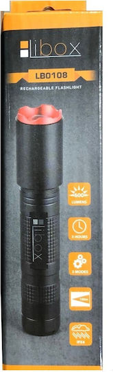 Libox Lumină de lucru și de sit, cu baterie Lanternă LED IPX4 cu Luminozitate Maximă 500lm Libox Torch Negru