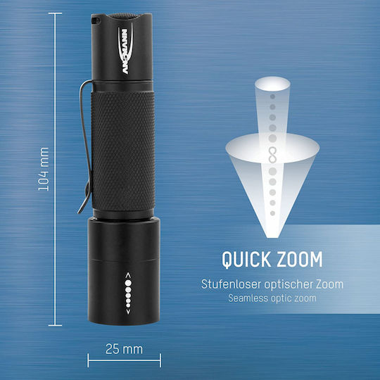 Ansmann Taschenlampe LED IP54 mit maximaler Helligkeit 115lm M100F Schwarz