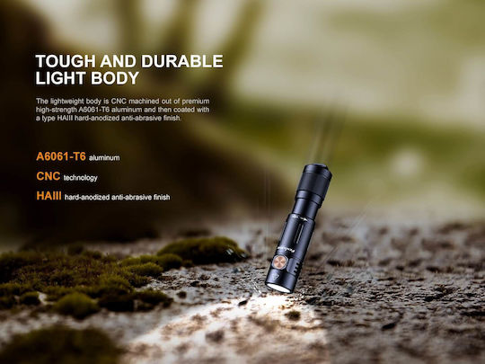 Fenix Rechargeable Keychain Flashlight LED IP68 with Maximum Brightness 400lm Black