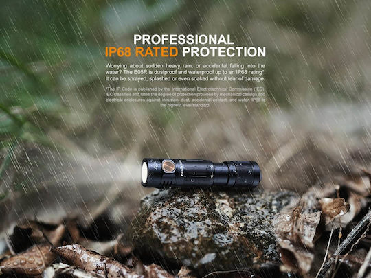 Fenix Rechargeable Keychain Flashlight LED IP68 with Maximum Brightness 400lm Black