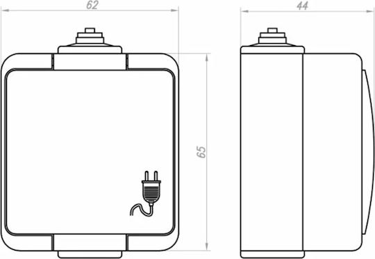 Montis Waterproof Стенен превключвател Осветление Еднопосочен с рамка Бял