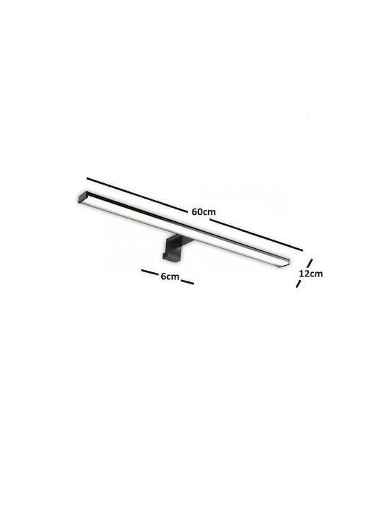 Adeleq Lamp Bathroom with Integrated LED and Natural White Light Black 60x6cm