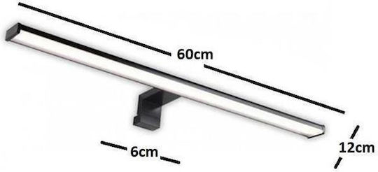 Adeleq Lamp Bathroom with Integrated LED and Natural White Light Black 60x6cm