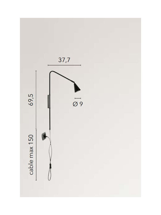 Fan Europe Modern Lamp Wall Socket with Socket GU10 Black 59.5x37.7x9cm