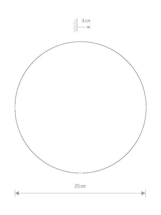 Nowodvorski Ring Classic Lamp Wall with Integrated LED and Warm White Light Black 25x3cm
