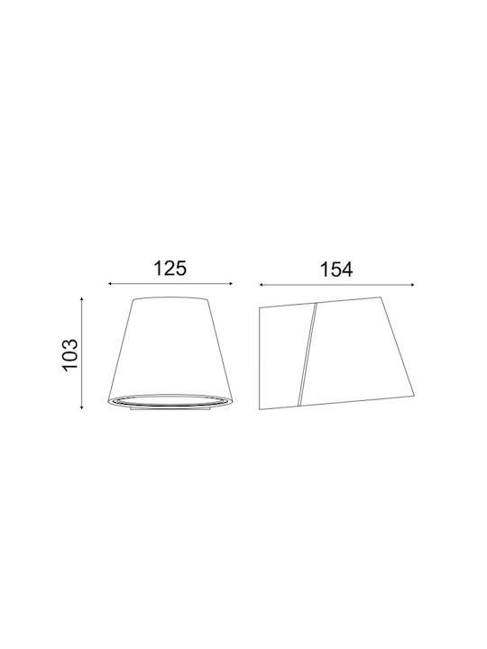 Aca Awon Φωτιστικό Τοίχου 12.8x12.8x10.2εκ.