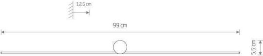 Nowodvorski Spin M Modern Lamp Wall with Integrated LED and Warm White Light Black 99x12.5x5.5cm