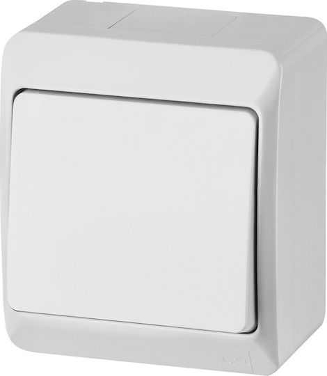 Elektro Plast Waterproof Wall Switch Lighting One-Way with Frame White