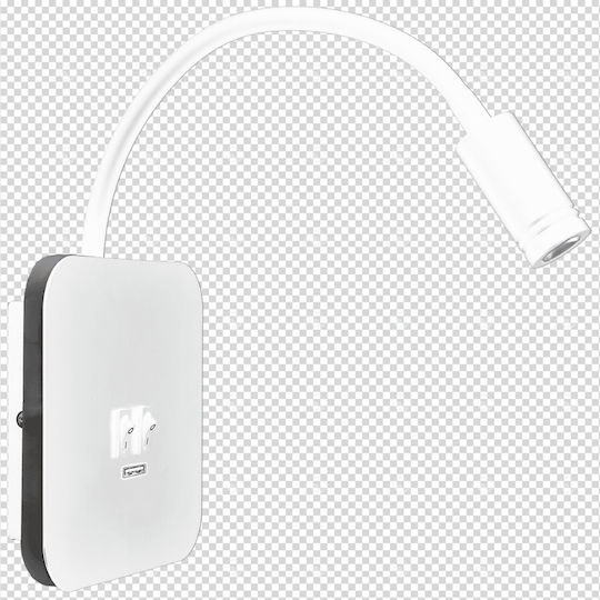 Eko Light Modern Leuchte Wand mit Integrierter LED mit USB-Anschluss Weiß