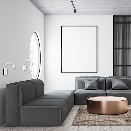 Eko Light Modern Leuchte Wand mit Integrierter LED mit USB-Anschluss Weiß