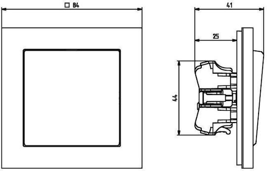 Ospel Sonata Recessed Wall Switch Lighting One-Way without Frame Ecru