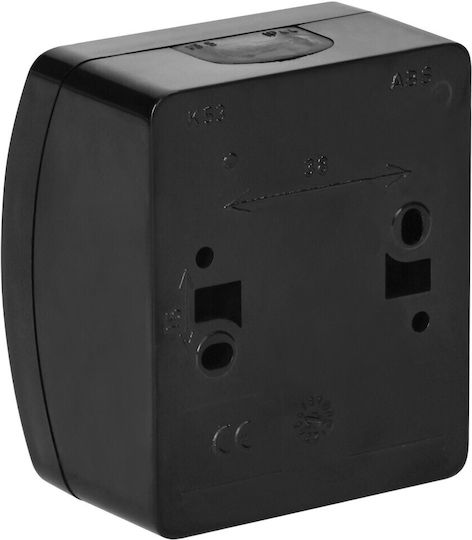 Orno Waterproof Wall-Mounted Single Switch with Frame Black