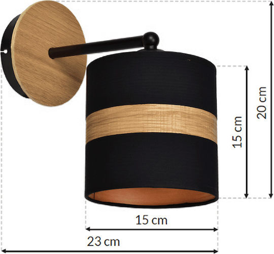 Eko Light Classic Lamp Wall with Socket E27 Black