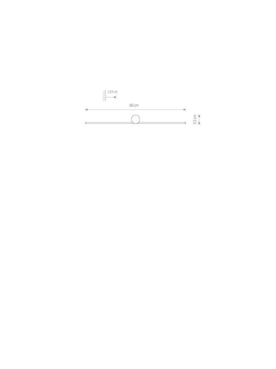 Nowodvorski Spin S Modern Lamp Wall with Integrated LED and Warm White Light Black 66x12.5x5.5cm