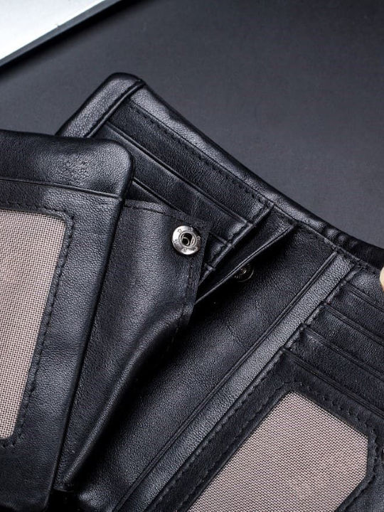 Leder Herren Geldbörse Klassisch mit RFID Schwarz