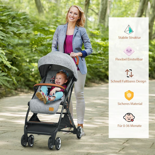 Costway Baby Stroller Suitable for Newborn Gray 7kg