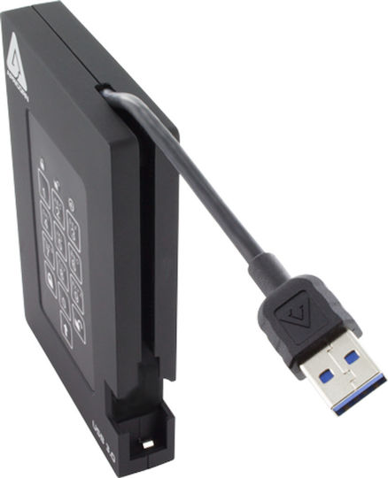 Apricorn Aegis Padlock Fortress USB 3.1 Extern SSD 256GB 2.5" Negru