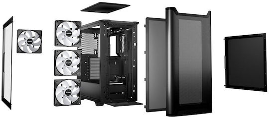 Be Quiet Pure Base 501 DX Gaming Midi Tower Κουτί Υπολογιστή με Πλαϊνό Παράθυρο και RGB Φωτισμό Μαύρο
