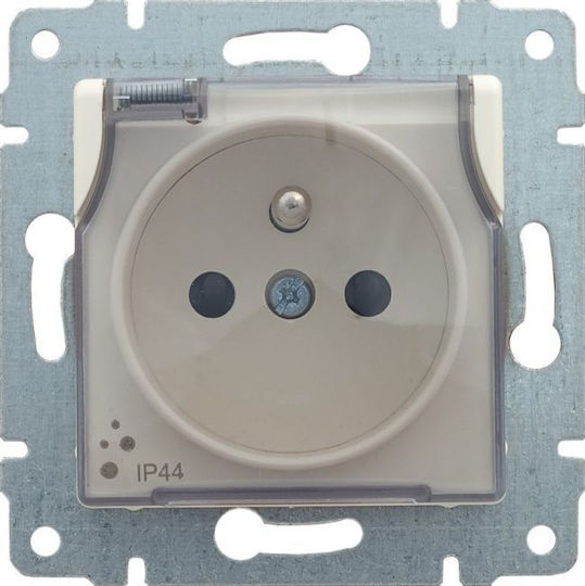 KOS Priză Electrică Mortice Simplă Rezistentă La Apă Ecru